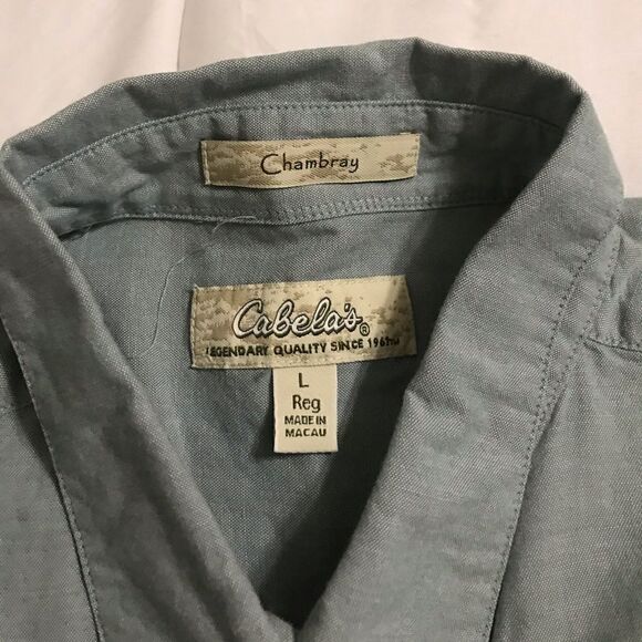 Cabela’s Chambrey Large Reg Button Down Shirt - Picture 4 of 8